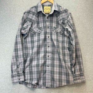 LAMMLES Mens Western Shirt Size Medium Cowboy Collection Black Snaps